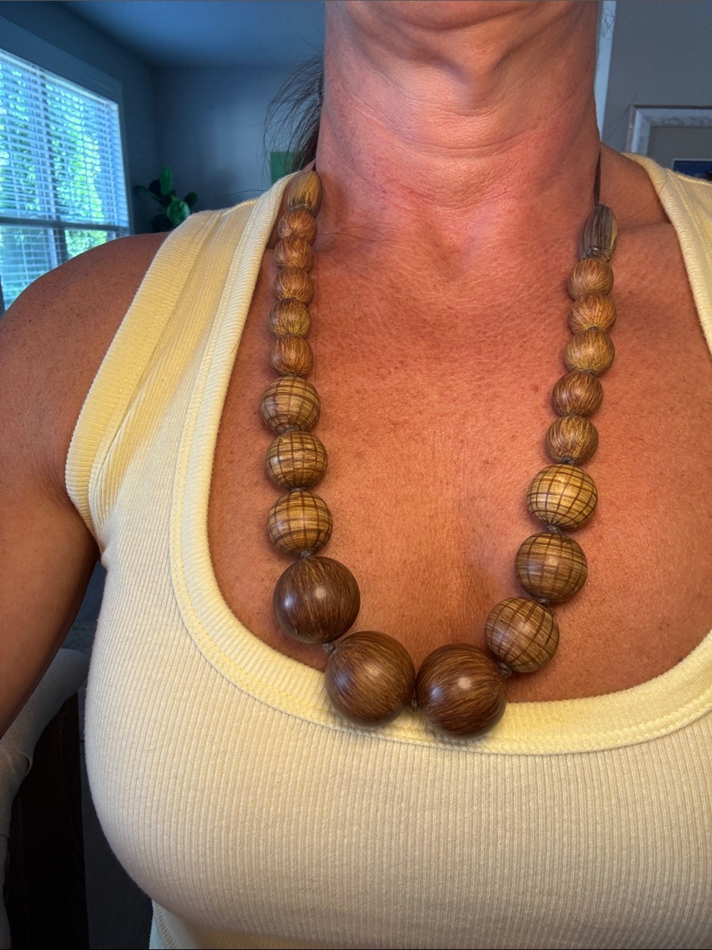 Kenneth Cole Wooden Bead Necklace